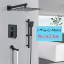 Modern matte black rainfall shower with slider bar bathroom set