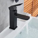 Modern matte black rectangular basin faucet bathroom sink mixer