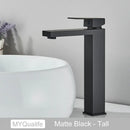 Modern matte black rectangular basin faucet mixer bathroom tap