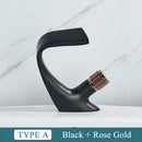 Modern matte black & rose gold brass basin faucet bathroom waterfall tap