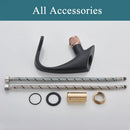 Modern matte black & rose gold brass basin faucet bathroom waterfall tap