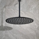 Modern matte black round brass rain shower head bathroom fixture