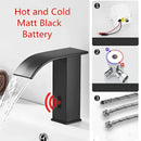 Modern matte black sensor waterfall basin faucet bathroom mixer