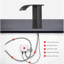 Modern matte black sensor waterfall basin faucet bathroom mixer