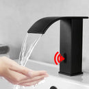 Modern matte black sensor waterfall basin faucet bathroom mixer