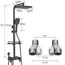 Modern matte black shower faucet set bathroom digital rainfall column