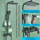Modern matte black shower faucet set bathroom digital rainfall column
