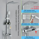 Modern matte black shower faucet set bathroom digital rainfall column
