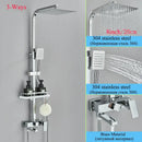 Modern matte black shower faucet set bathroom rain shower system