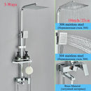 Modern matte black shower faucet set bathroom rain shower system