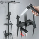 Modern matte black shower faucet set bathroom rain shower system
