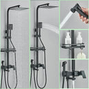 Modern matte black shower faucet set bathroom rain shower system