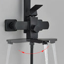 Modern matte black shower faucet set with waterfall bathtub tap