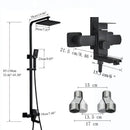 Modern matte black shower faucet set with waterfall bathtub tap