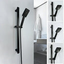 Modern matte black shower slider rail set bathroom rainhead