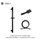Modern matte black shower slider rail set bathroom rainhead