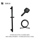 Modern matte black shower slider rail set bathroom rainhead