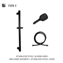 Modern matte black shower slider rail set bathroom rainhead