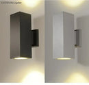 Modern matte black & silver outdoor wall lamp – garden minimalist sconce