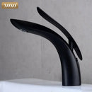 Modern matte black single handle basin faucet bathroom tap