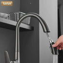Modern matte black single handle pull out kitchen faucet