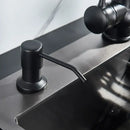 Modern matte black soap dispenser with stainless steel head kitchen