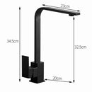 Modern matte black square kitchen faucet hot and cold mixer tap