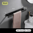 Modern matte black steel towel rack bathroom hanger