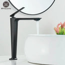 DecorBites™ Black Tall Basin Brass Bathroom Sink Faucet Single Handle Deck Mounted