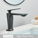 DecorBites™ Black Tall Basin Brass Bathroom Sink Faucet Single Handle Deck Mounted