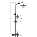 Modern matte black thermostatic shower faucet set bathroom rainfall head