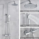 Modern matte black thermostatic shower faucet set bathroom rainfall head