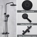 Modern matte black thermostatic shower faucet set bathroom rainfall head