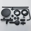 DecorBites™ Black Thermostatic Shower Faucet Set Chrome Wall Mount Rainfall Mixer Tap