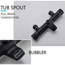Modern matte black thermostatic shower faucet set bathroom rainfall head