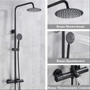 Modern matte black thermostatic shower faucet set bathroom rainfall head