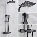Modern matte black thermostatic shower faucet system for bathroom