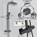 Modern matte black thermostatic shower faucet system for bathroom