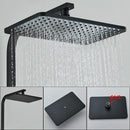 Modern matte black thermostatic shower faucet system for bathroom