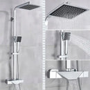 Modern matte black thermostatic shower faucet system for bathroom