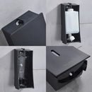 Modern matte black wall-mounted soap dispenser kitchen push label
