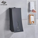 Modern matte black wall-mounted soap dispenser kitchen push label