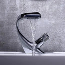 Modern matte black waterfall basin faucet bathroom sink tap