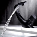Modern matte black waterfall basin faucet bathroom sink tap