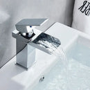 Modern matte black waterfall basin faucet mixer tap bathroom vessel sink
