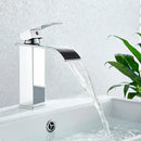 Modern matte black waterfall basin faucet mixer tap bathroom vessel sink