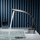 Modern matte black waterfall basin faucet single handle mixer bathroom