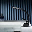 Modern matte black waterfall basin faucet single handle mixer bathroom