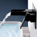 Modern matte black waterfall basin mixer tap bathroom wall mounted