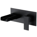 Modern matte black waterfall basin mixer tap bathroom wall mounted